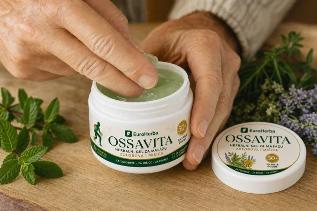 Tekstura nove Ossavita EU formule uz otvorenu posudu gela